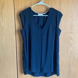 Anthropologie Maeve Charcoal Sleeveless Shirt with Open Shoulders